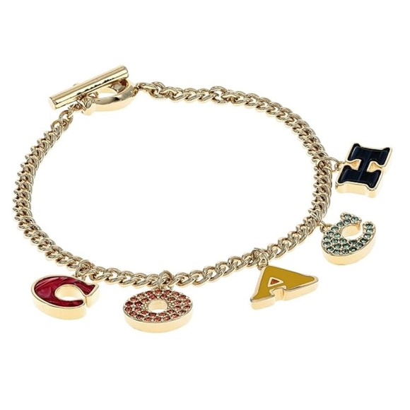 🐎SUPER SALE COACH LOGO PLATED CHARM BRACELET - Picture 2 of 8